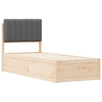 Bettgestell mit gepolstertem Kopfteil Dunkelgrau 80 x 200 cm