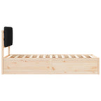 Bettgestell mit gepolstertem Kopfteil Schwarz 80 x 200 cm