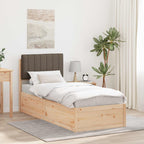 Bettgestell mit gepolstertem Kopfteil Taupe 80 x 200 cm