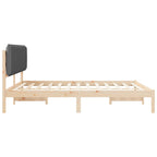 Bettgestell mit gepolstertem Kopfteil Dunkelgrau 180 x 200 cm