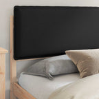 Bettgestell mit gepolstertem Kopfteil Schwarz 180 x 200 cm