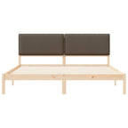 Bettgestell mit gepolstertem Kopfteil Taupe 180 x 200 cm