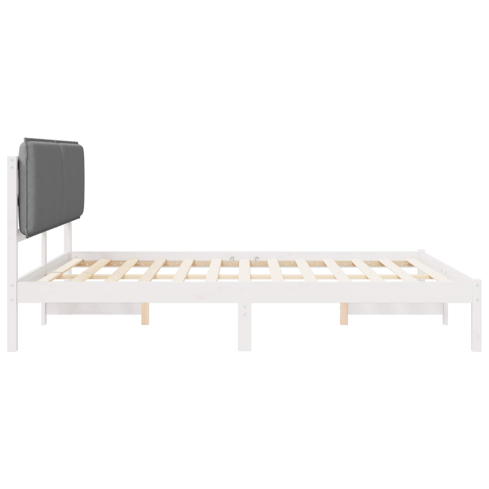 Bettgestell mit gepolstertem Kopfteil Hellgrau 180 x 200 cm