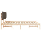 Bettgestell mit gepolstertem Kopfteil Taupe 160 x 200 cm