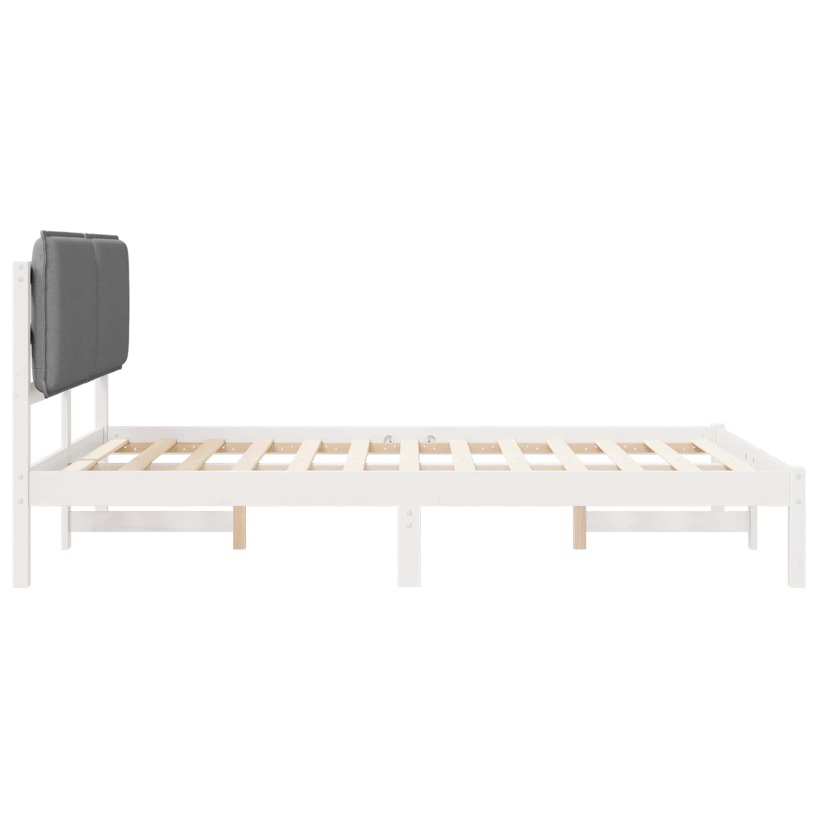 Bettgestell mit gepolstertem Kopfteil Hellgrau 150 x 200 cm
