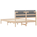 Bettgestell mit gepolstertem Kopfteil Hellgrau 140 x 190 cm