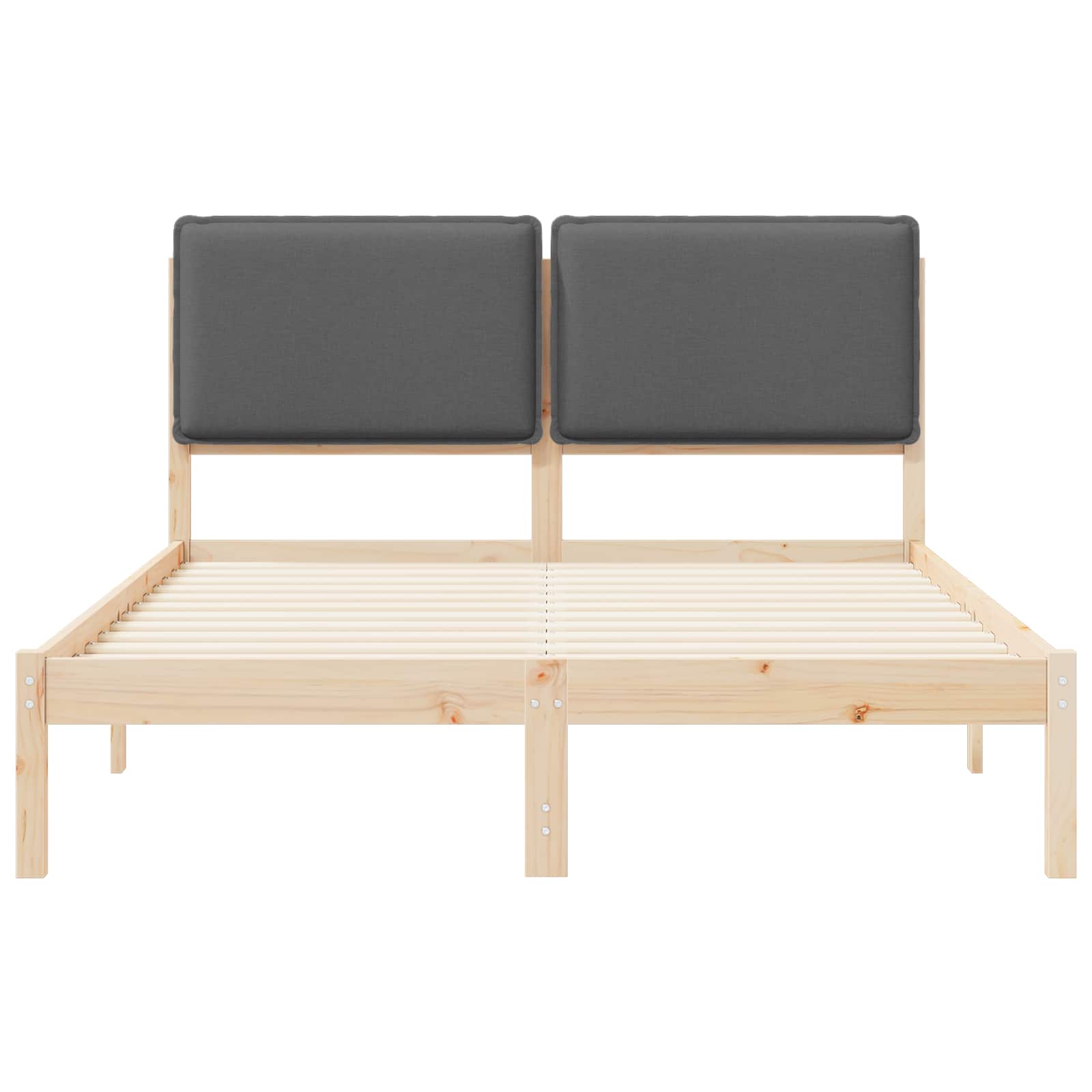 Bettgestell mit gepolstertem Kopfteil Dunkelgrau 140 x 190 cm