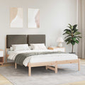 Bettgestell mit gepolstertem Kopfteil Taupe 140 x 190 cm