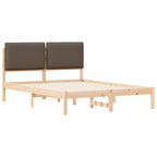 Bettgestell mit gepolstertem Kopfteil Taupe 140 x 190 cm
