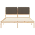Bettgestell mit gepolstertem Kopfteil Taupe 135 x 190 cm