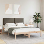 Bettgestell mit gepolstertem Kopfteil Taupe 120 x 190 cm