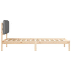 Bettgestell mit gepolstertem Kopfteil Hellgrau 90 x 200 cm