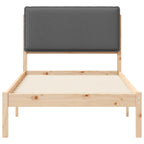 Bettgestell mit gepolstertem Kopfteil Dunkelgrau 80 x 200 cm