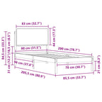 Bettgestell mit gepolstertem Kopfteil Schwarz 80 x 200 cm