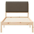 Bettgestell mit gepolstertem Kopfteil Taupe 80 x 200 cm