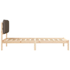 Bettgestell mit gepolstertem Kopfteil Taupe 80 x 200 cm
