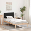 Bettgestell mit gepolstertem Kopfteil Schwarz 90 x 190 cm