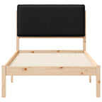 Bettgestell mit gepolstertem Kopfteil Schwarz 90 x 190 cm