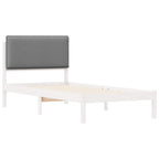 Bettgestell mit gepolstertem Kopfteil Hellgrau 90 x 190 cm