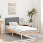 Bettgestell mit gepolstertem Kopfteil Hellgrau 75 x 190 cm
