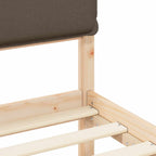 Bettgestell mit gepolstertem Kopfteil Taupe 75 x 190 cm