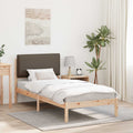 Bettgestell mit gepolstertem Kopfteil Taupe 75 x 190 cm