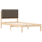 Bettgestell mit gepolstertem Kopfteil Taupe 75 x 190 cm