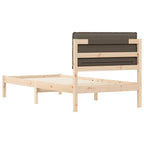 Bettgestell mit gepolstertem Kopfteil Taupe 75 x 190 cm
