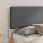 Bettgestell mit gepolstertem Kopfteil Dunkelgrau 180 x 200 cm
