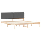 Bettgestell mit gepolstertem Kopfteil Dunkelgrau 180 x 200 cm