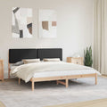 Bettgestell mit gepolstertem Kopfteil Schwarz 180 x 200 cm
