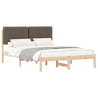 Bettgestell mit gepolstertem Kopfteil Taupe 150 x 200 cm