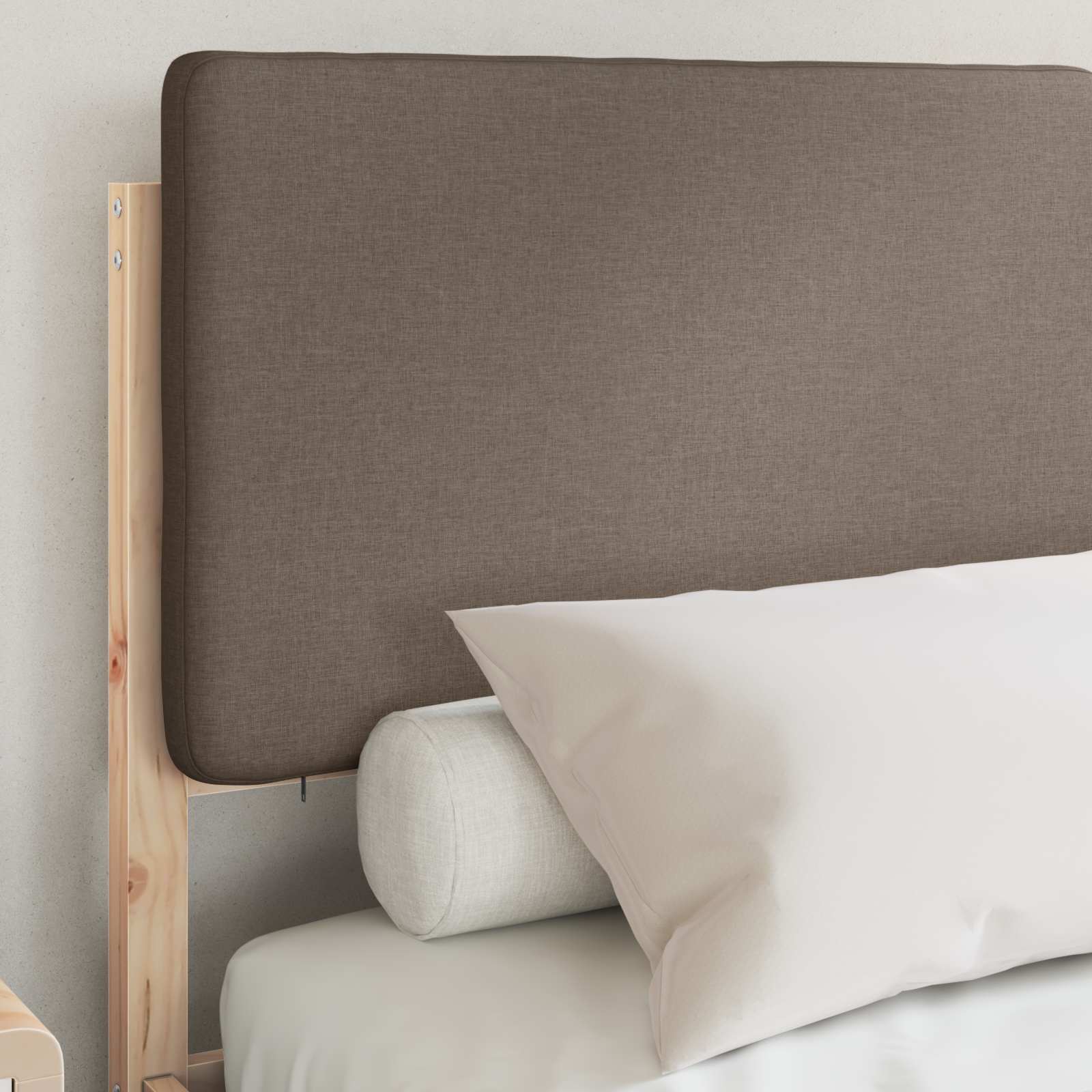 Bettgestell mit gepolstertem Kopfteil Taupe 140 x 200 cm