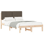 Bettgestell mit gepolstertem Kopfteil Taupe 120 x 200 cm
