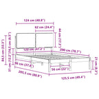 Bettgestell mit gepolstertem Kopfteil Hellgrau 120 x 200 cm