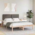 Bettgestell mit gepolstertem Kopfteil Taupe 140 x 190 cm