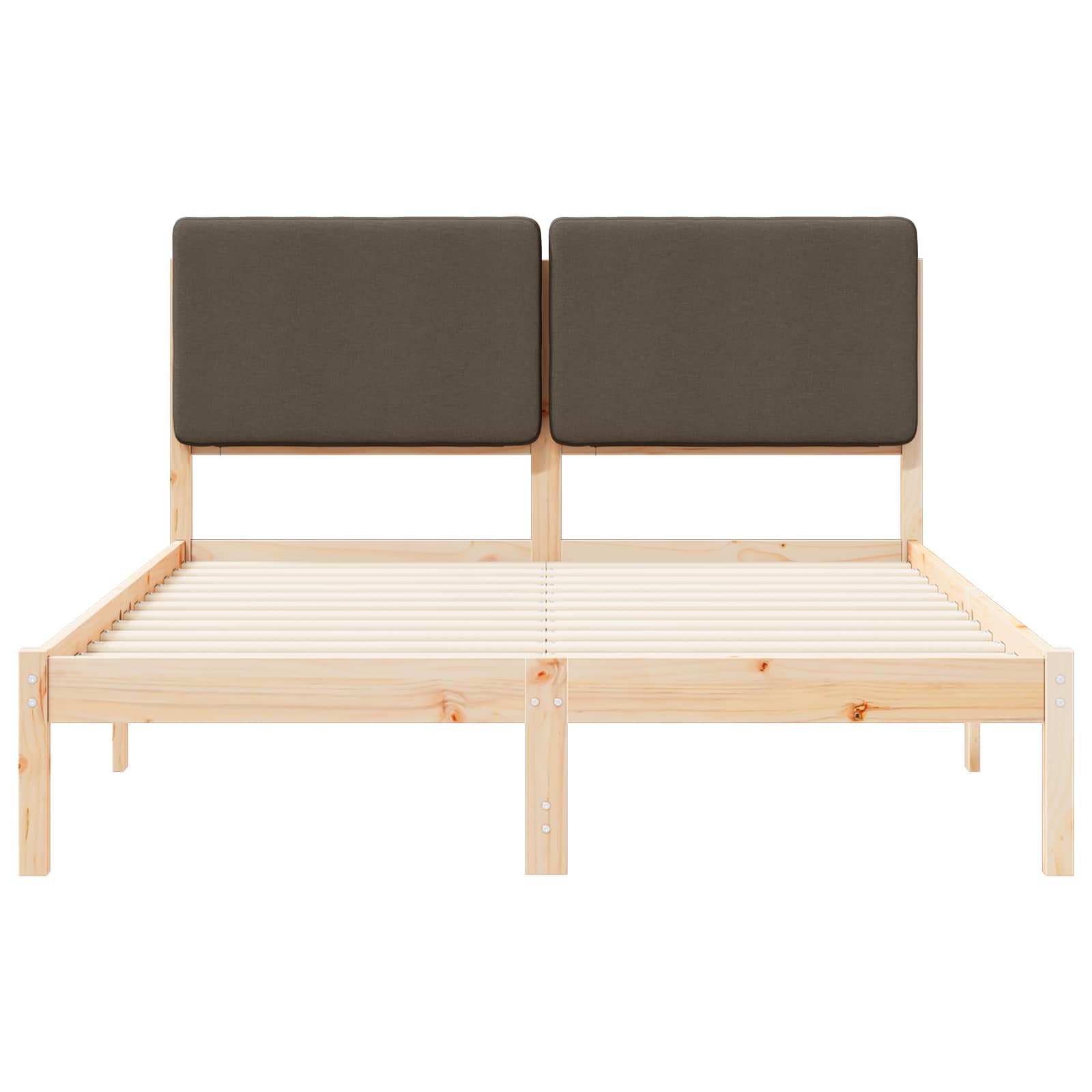 Bettgestell mit gepolstertem Kopfteil Taupe 140 x 190 cm