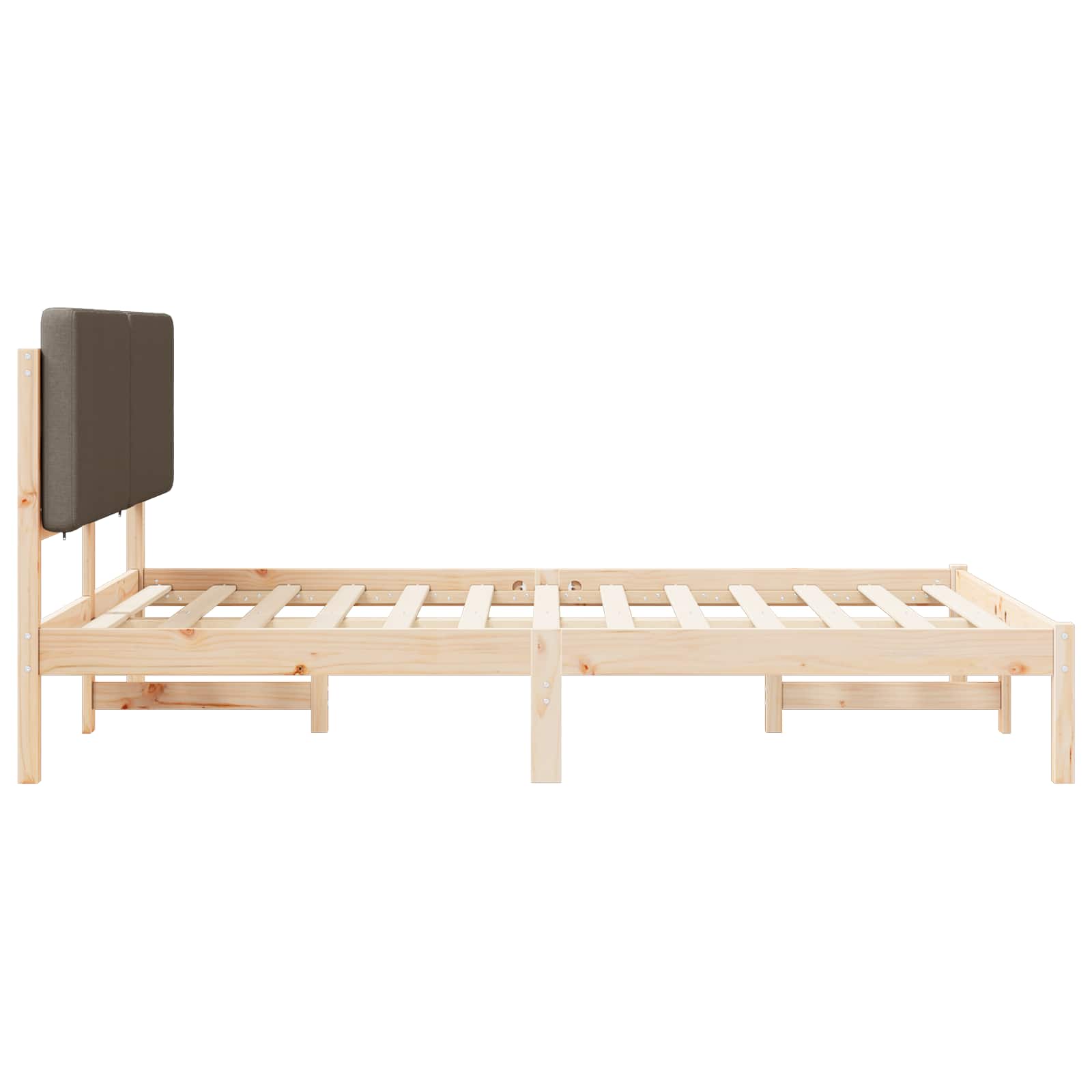 Bettgestell mit gepolstertem Kopfteil Taupe 140 x 190 cm