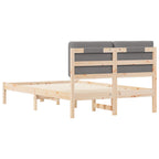 Bettgestell mit gepolstertem Kopfteil Hellgrau 135 x 190 cm