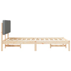 Bettgestell mit gepolstertem Kopfteil Hellgrau 135 x 190 cm