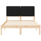 Bettgestell mit gepolstertem Kopfteil Schwarz 135 x 190 cm