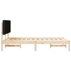 Bettgestell mit gepolstertem Kopfteil Schwarz 135 x 190 cm