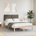 Bettgestell mit gepolstertem Kopfteil Taupe 120 x 190 cm