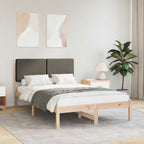Bettgestell mit gepolstertem Kopfteil Taupe 120 x 190 cm