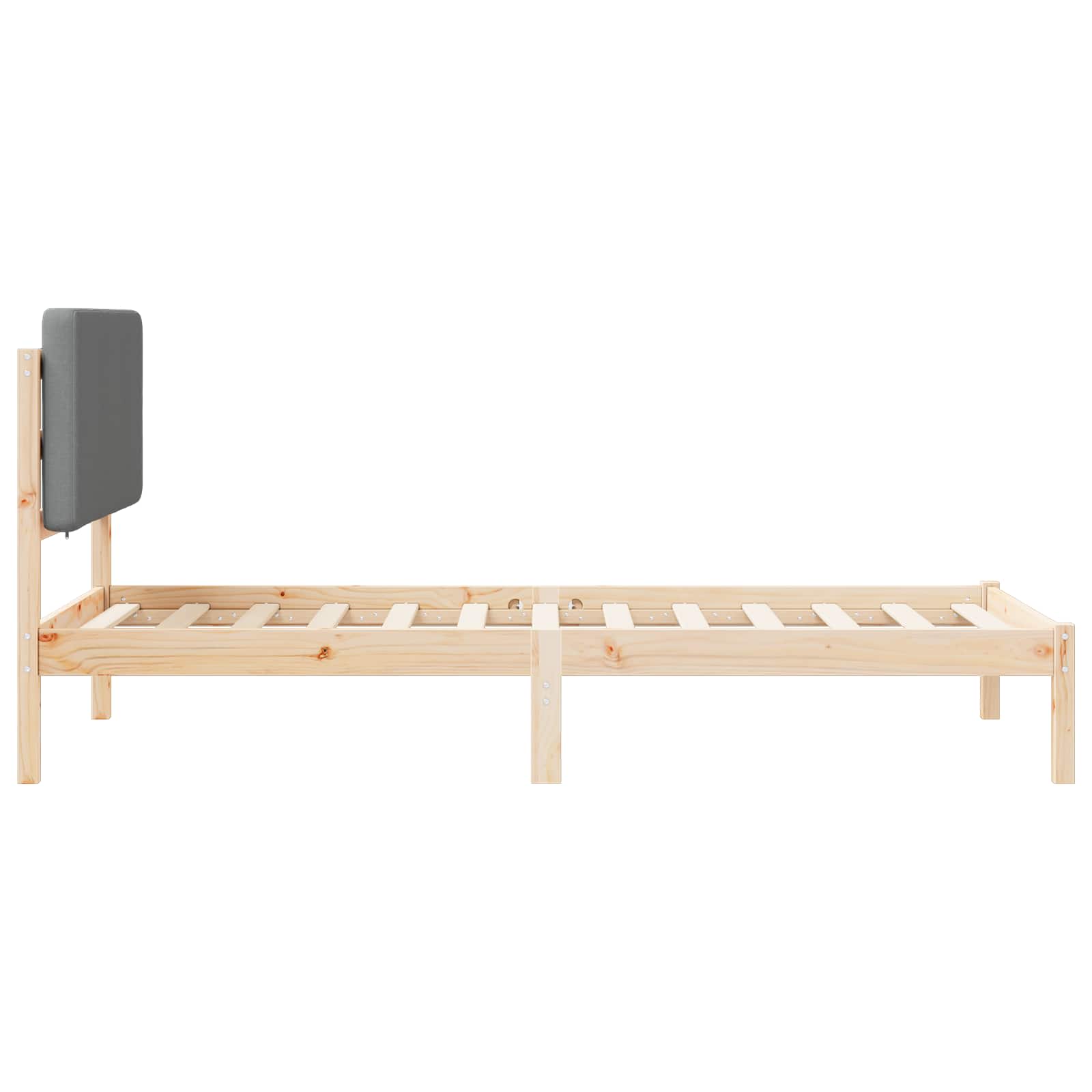 Bettgestell mit gepolstertem Kopfteil Hellgrau 100 x 200 cm