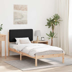 Bettgestell mit gepolstertem Kopfteil Schwarz 100 x 200 cm