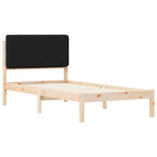 Bettgestell mit gepolstertem Kopfteil Schwarz 100 x 200 cm