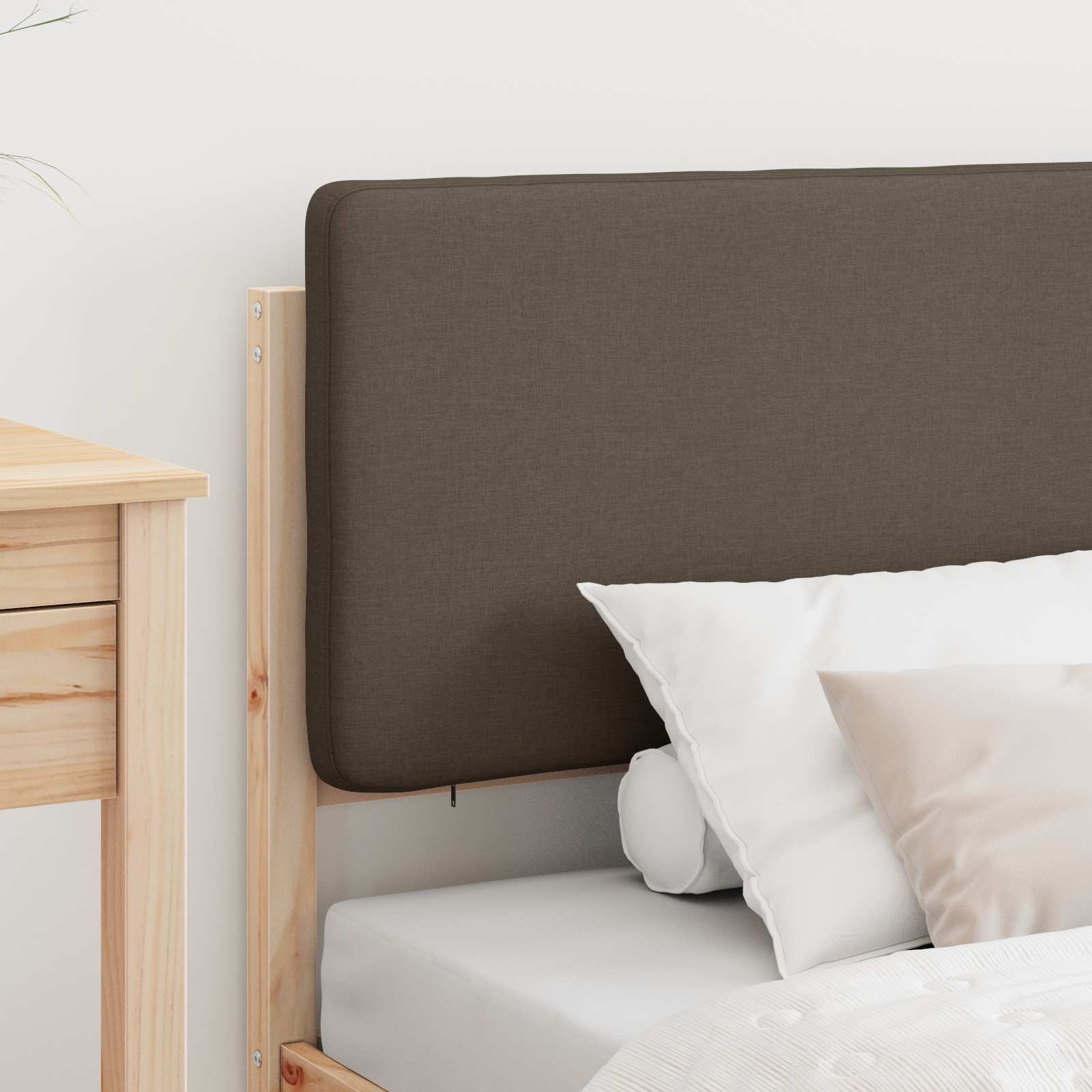 Bettgestell mit gepolstertem Kopfteil Taupe 100 x 200 cm