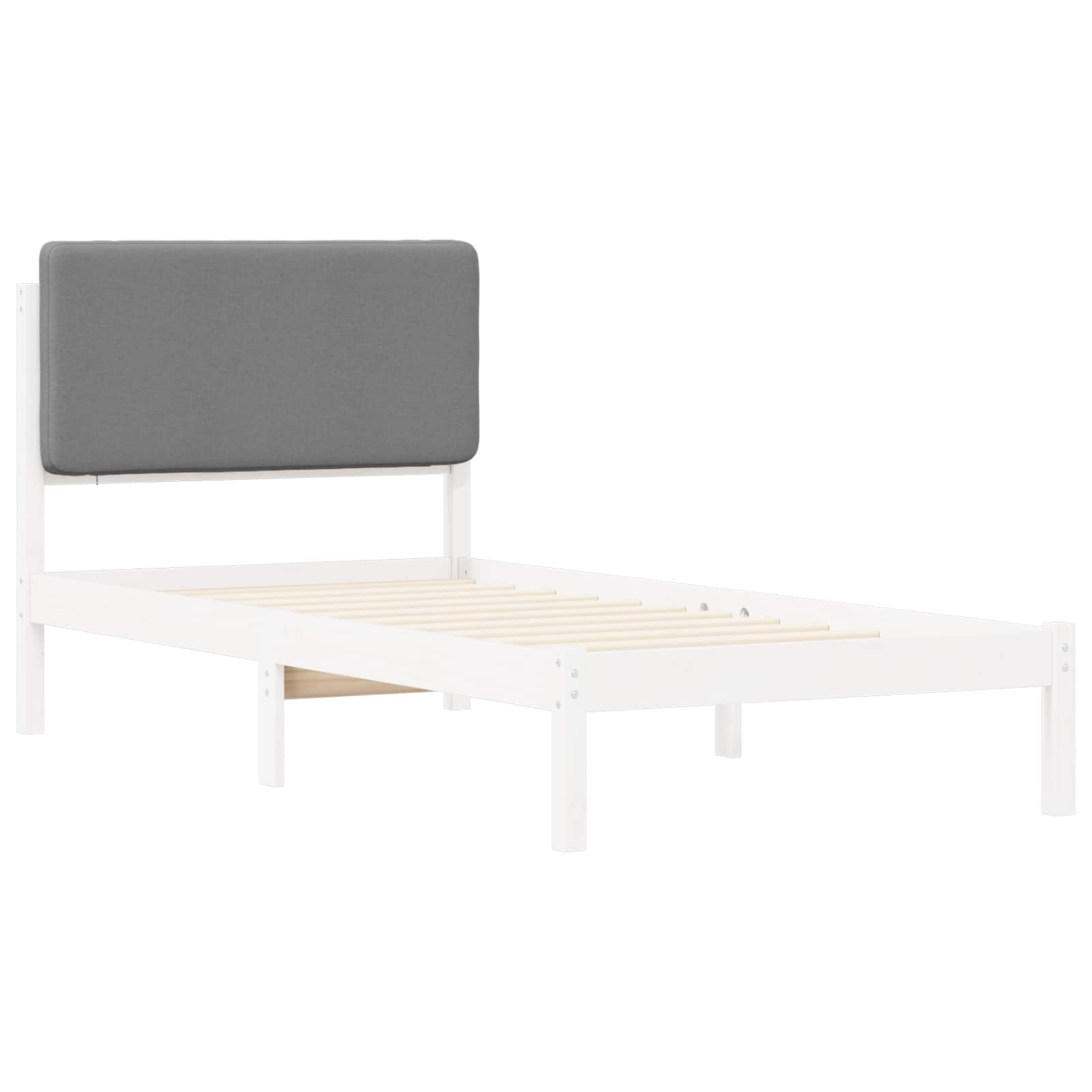 Bettgestell mit gepolstertem Kopfteil Hellgrau 100 x 200 cm