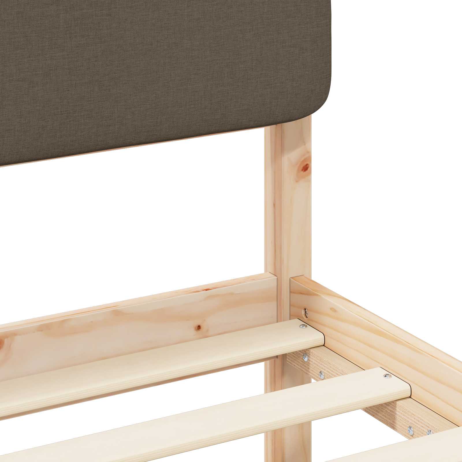 Bettgestell mit gepolstertem Kopfteil Taupe 90 x 200 cm